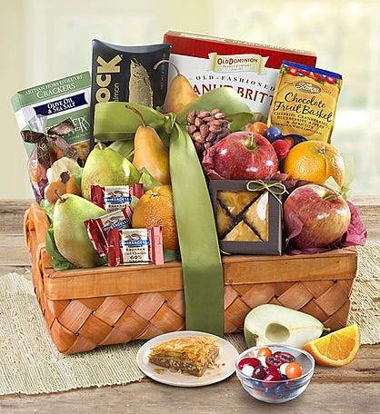 With Remembrance Kosher Fruit & Sweets Basket